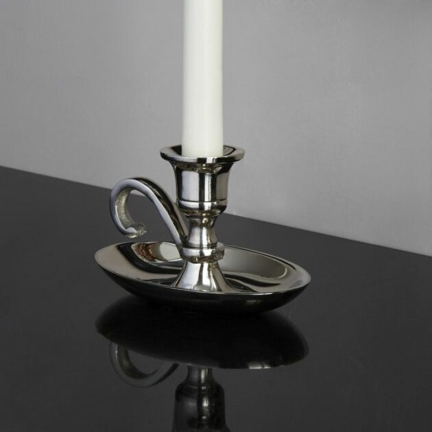 silver taper candleholder