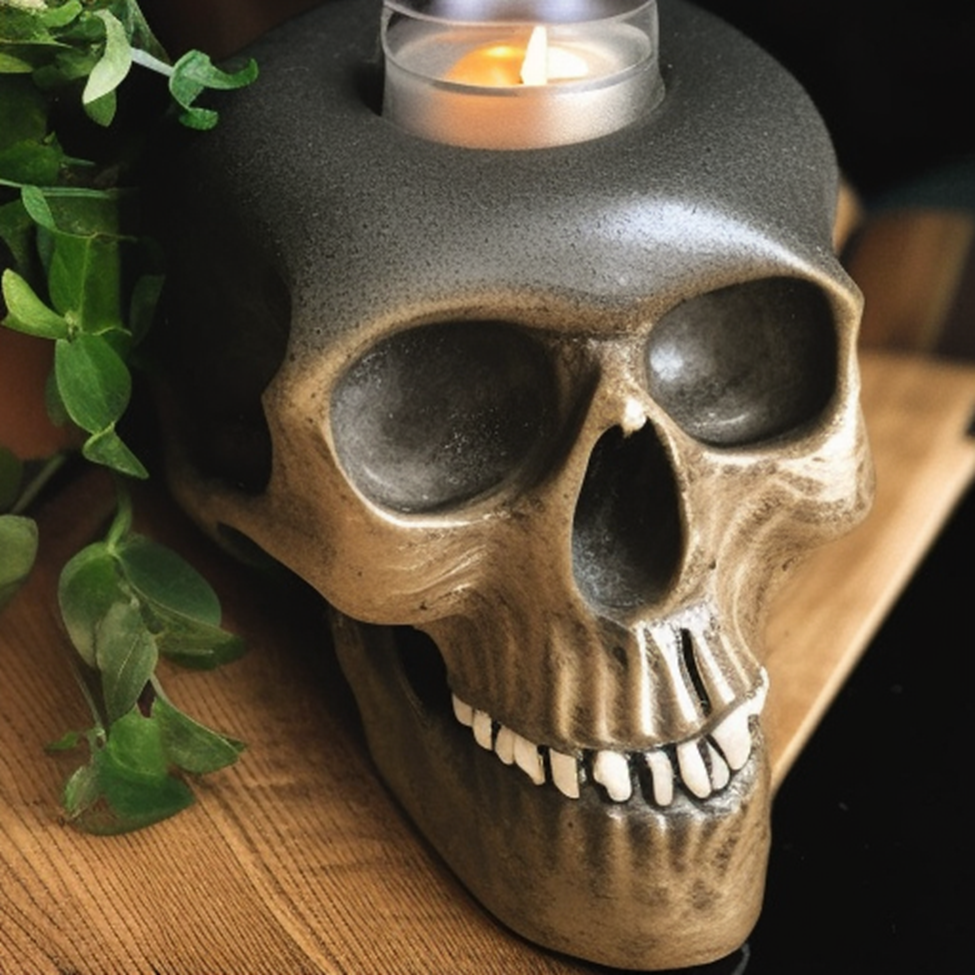 skull candle holder