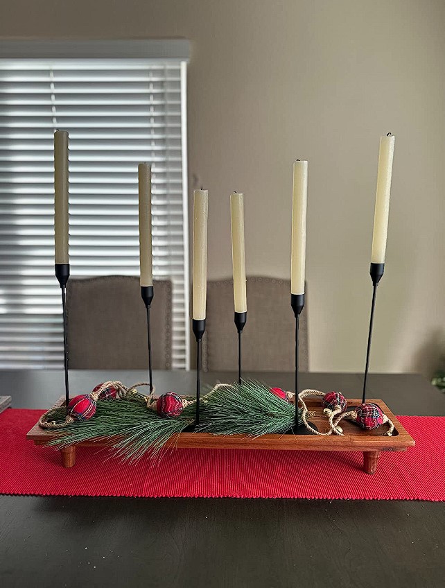 advent candle holders black metal sleek design