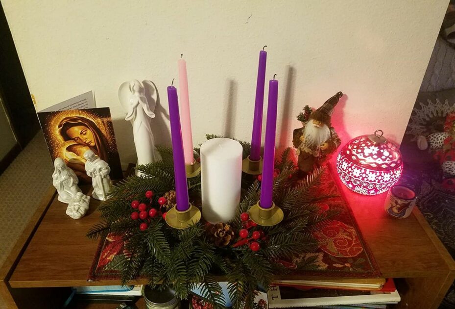 advent candle holders gold metal taper candles with wreath accent