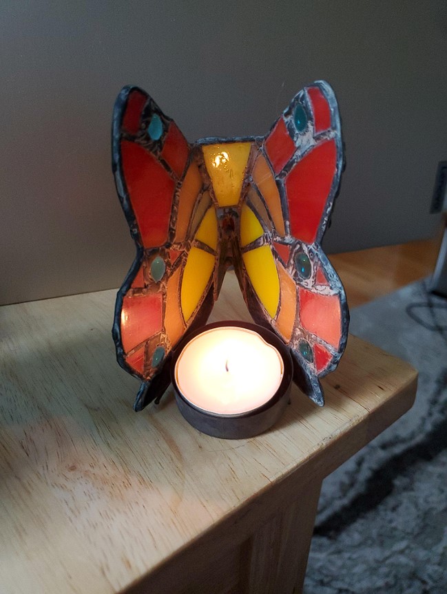 butterfly candle holders stained glass votive candle holder