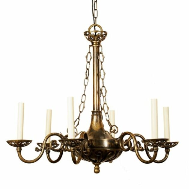empire edwardian antique brass chandelier