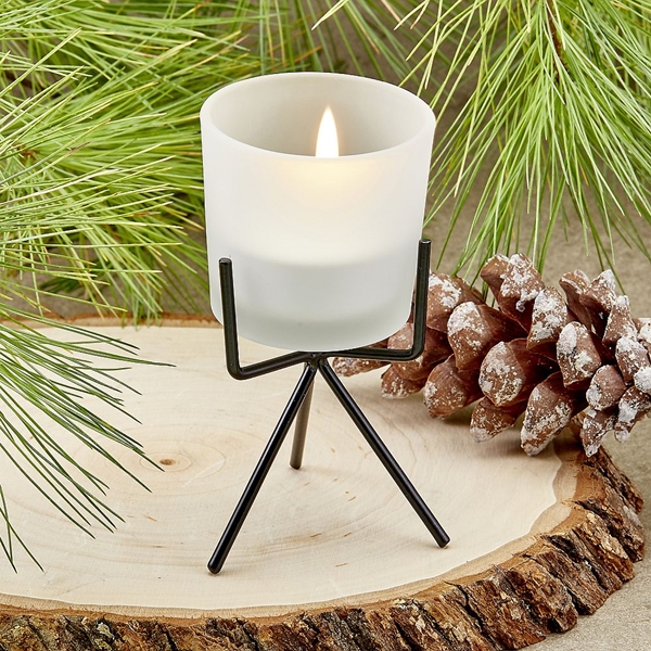 frosted glass votive candle holder