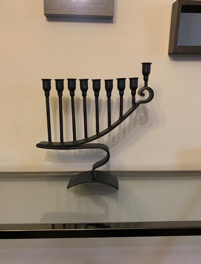 hanukkah candle holders black painted iron candle stand