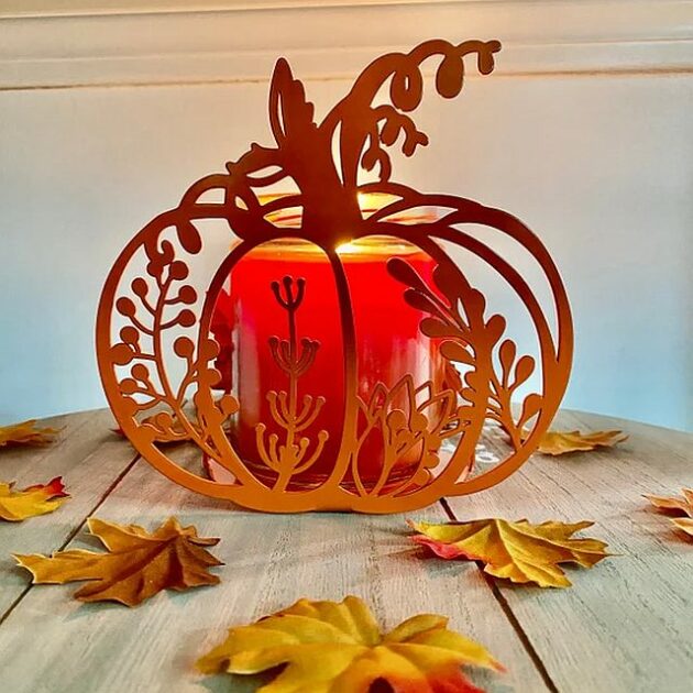 pumpkin 3 wick candle holder