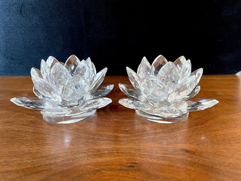 shannon crystal lotus candle holders