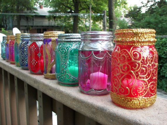 candle holders diy made of jars