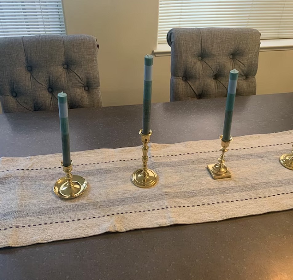 candle stick holders gold metal table centerpiece