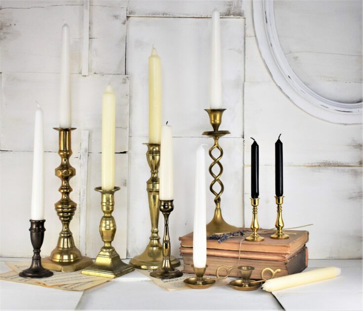 vintage brass candle stick holders