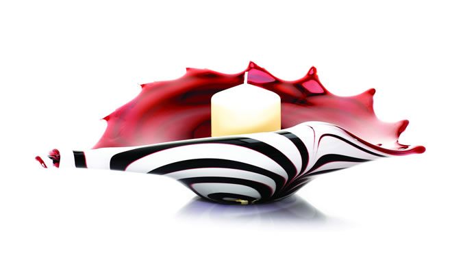 Red Zebra Shell Candle holder