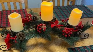 centerpieces for christmas wreath with led metal candle holder